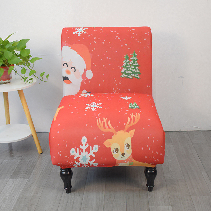 扶手印花家用椅套无圣诞单人沙发套酒店椅套椅子套