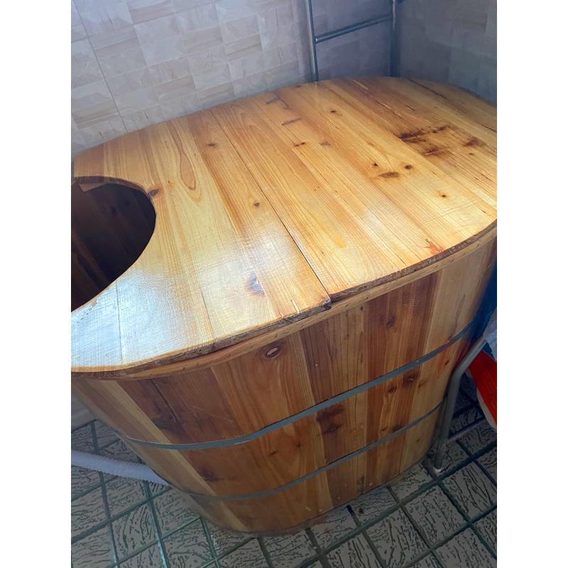 2tcu泡澡桶木桶小户型全身浴桶成人家用占地圆形大人不加高洗