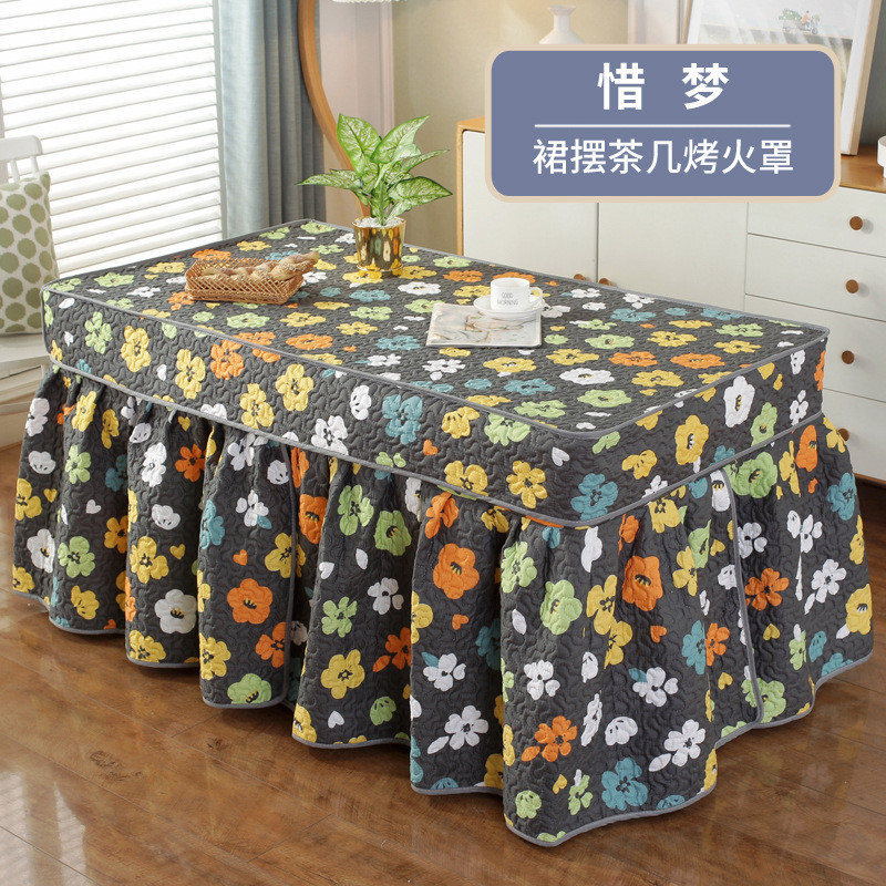 电暖炉被子桌子罩套烤火烤火电炉烤火炉加厚正方形桌布罩桌罩冬季