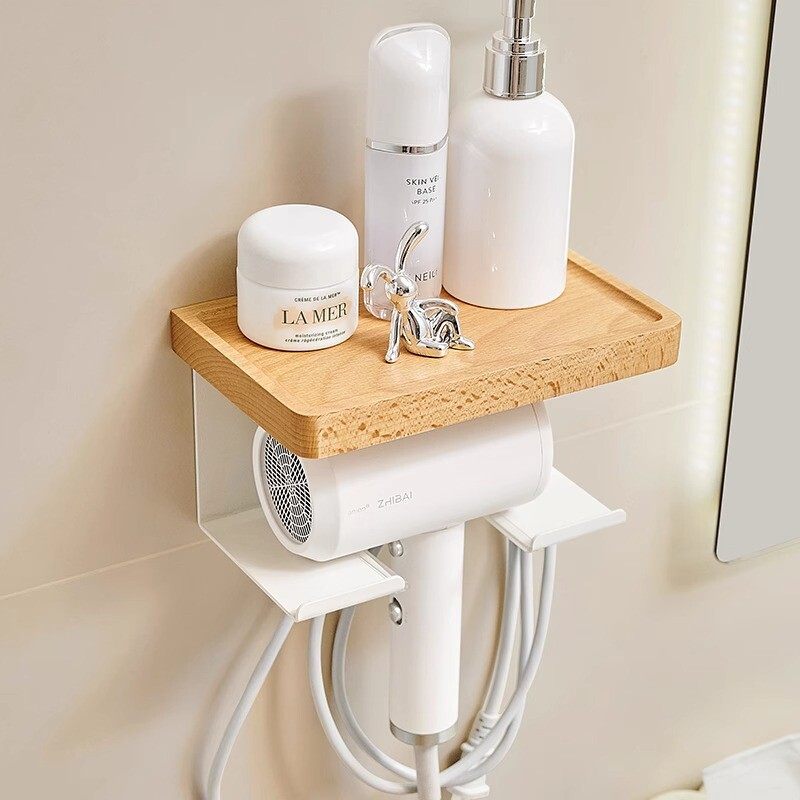 榉木家用免打孔壁挂式吹风机架卫生间多功能置物架墙上整理,家庭/个人清洁工具,吹风机置物架,淘宝优惠券,粉丝福利购,淘宝优惠卷
