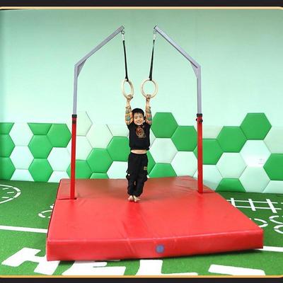 热销单杠双杠垫架体适能训练器材儿童可升降健身吊环海绵着陆爬行