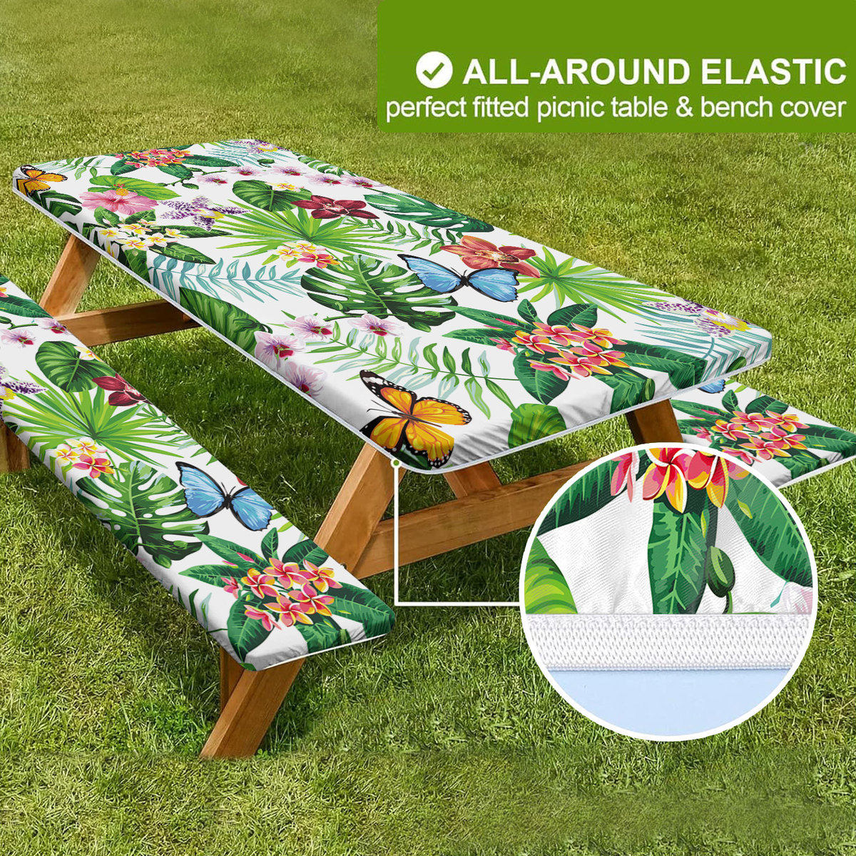 户外防风防尘桌布套桌款野餐叶子套连长椅套3件套弹性贴合,居家布艺,桌布,淘宝优惠券,粉丝福利购,淘宝优惠卷