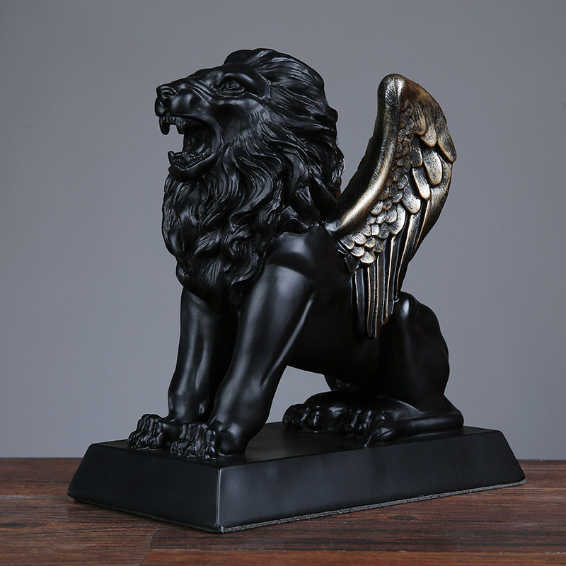 落地酒柜狮子摆件北欧客厅翅膀电视柜装饰品简约办公室陈列艺术品