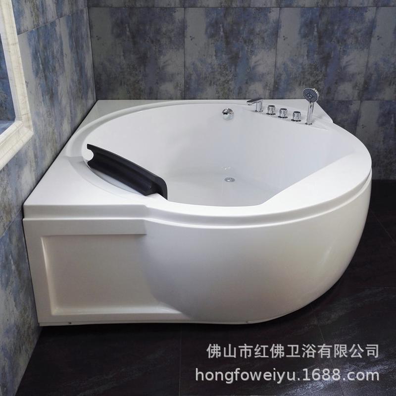 热销双人扇形浴盆家用浴池三角钻石形成人情侣小户型转角浴缸