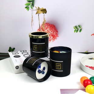 蜡新款香薰蜡烛水晶石蜡烛干花蒙古包大豆定制香薰蜡烛玻璃杯蜡烛