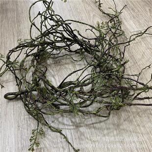 仿真藤蔓枯藤藤条假花装饰树枝干枝青苔苔藓室内树藤植物绿植壁挂