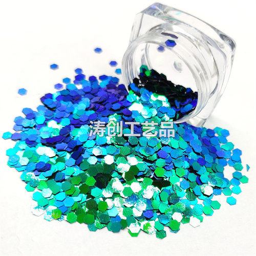 渐变色滴胶金葱粉亮混合六角diy变色龙美甲亮片彩妆工艺品闪粉