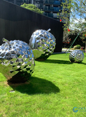 厂家切面创意广场园林景观多设计荔枝镜面不锈钢雕塑