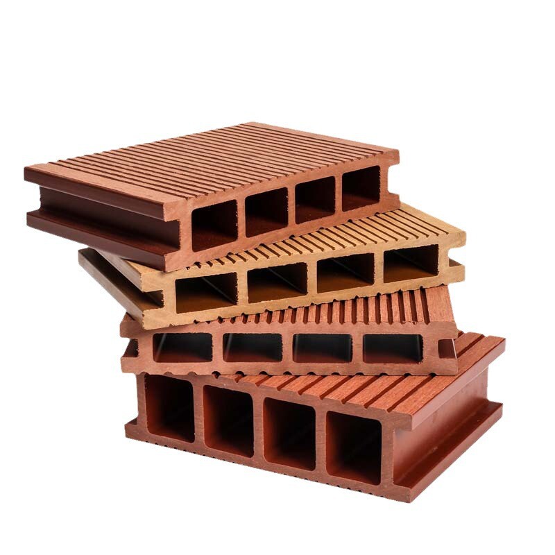 户外庭院塑木地板花园阳台别墅园林栈道用防水防腐板材木塑圆孔板