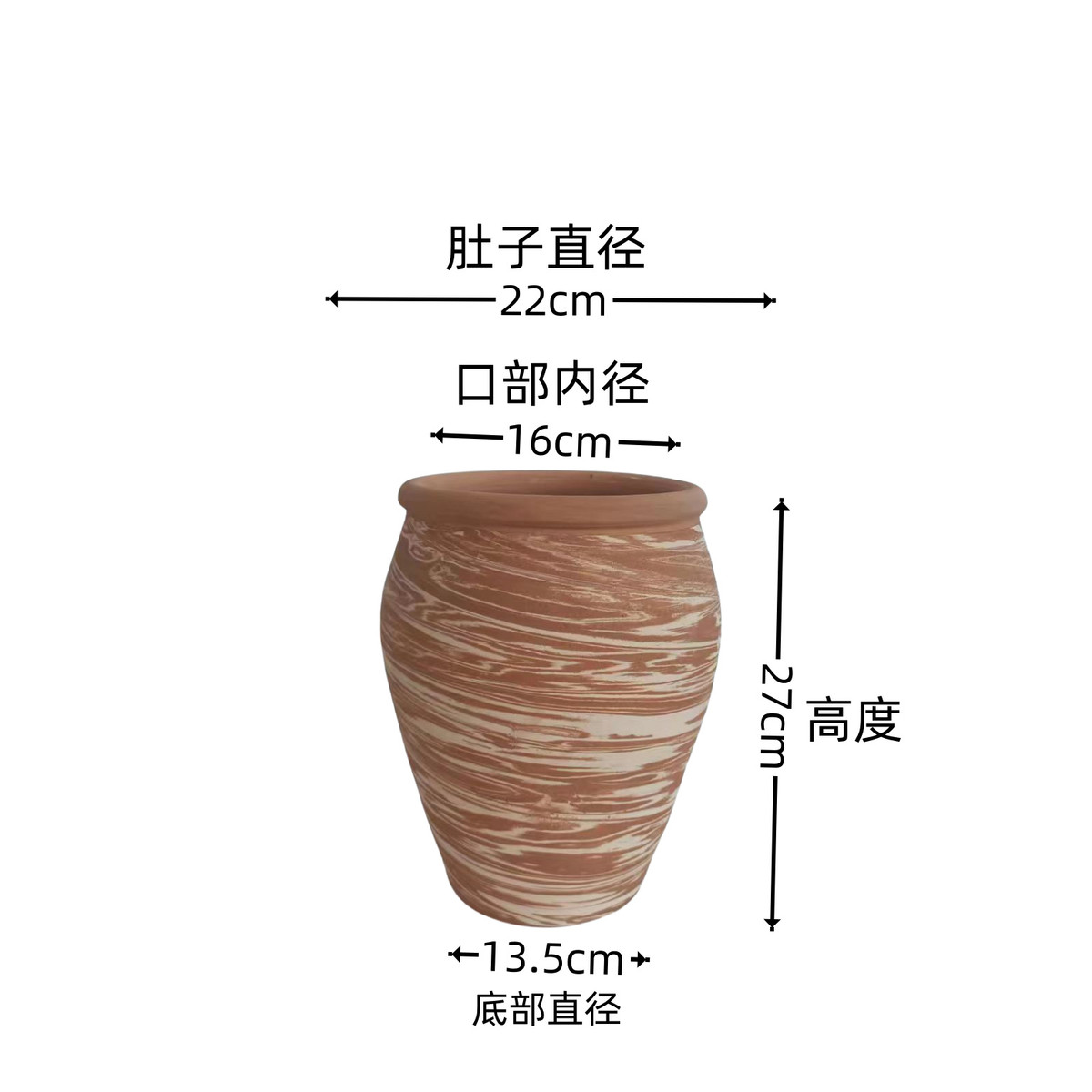 手拉红陶花盆透气吸水大号粗陶混手工色红陶盆素烧创意盆栽容器
