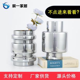 饰花器 简约现代花瓶摆件样板间售楼处轻奢玻璃客厅玄关桌面家居装