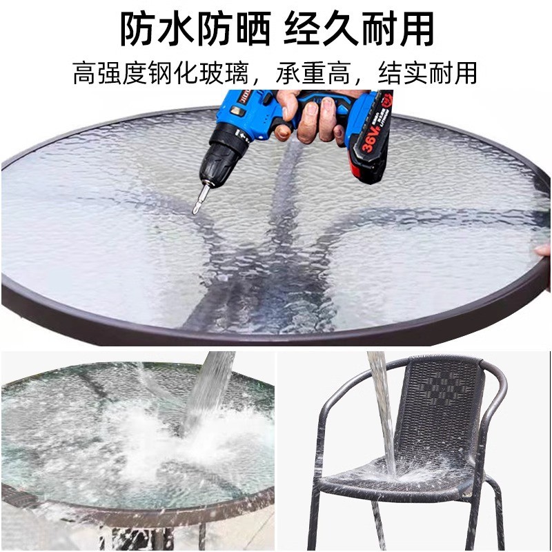 热销外庭院露天室外防水防晒院子里喝茶藤椅三件套阳台组合户外桌