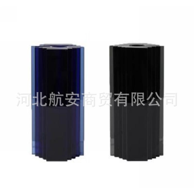 现代简约创意水晶蓝色黑色花器花瓶样板房售楼处桌面玄关书架饰品