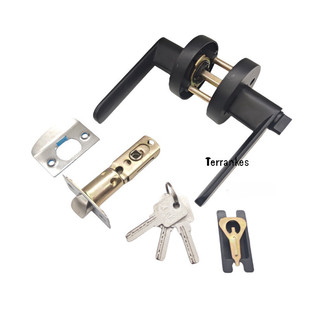 木门铝合金重型三杆把手锁室内厂家直销执手锁加厚结构铜芯门锁