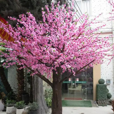 仿真婚庆装饰室内外大型粉色桃花树人造假植物落地装饰仿真桃花树