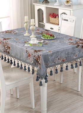 9wor奢华中式茶几垫长方形桌布圆桌布客厅布艺台布餐桌布欧式家用