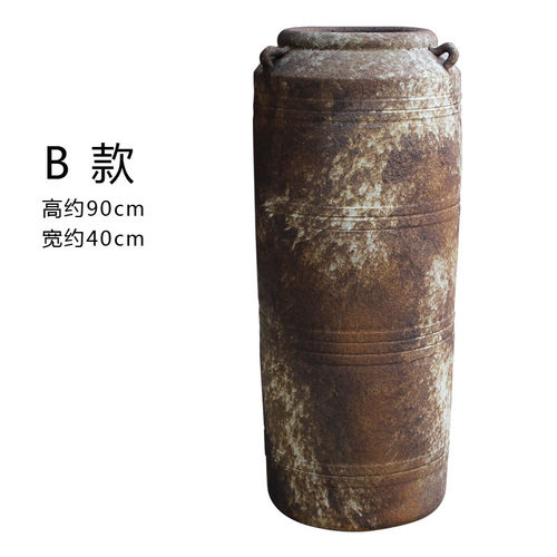 复古陶瓷花瓶客厅插花摆件现代简约大号落地花瓶别墅庭院花艺装饰