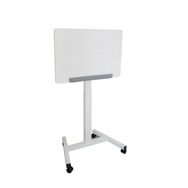 现货气动升降可翻转升降桌黑白站立式演讲台移动办公桌电脑桌批发