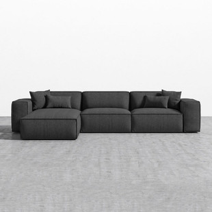佛山必尚家具意式客厅大户型布艺沙发转角组合绒布棉麻贵妃k20063
