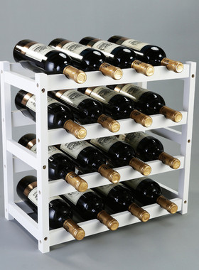 红酒架摆件小型家用葡萄酒架子实木现代简约吧台多层酒柜