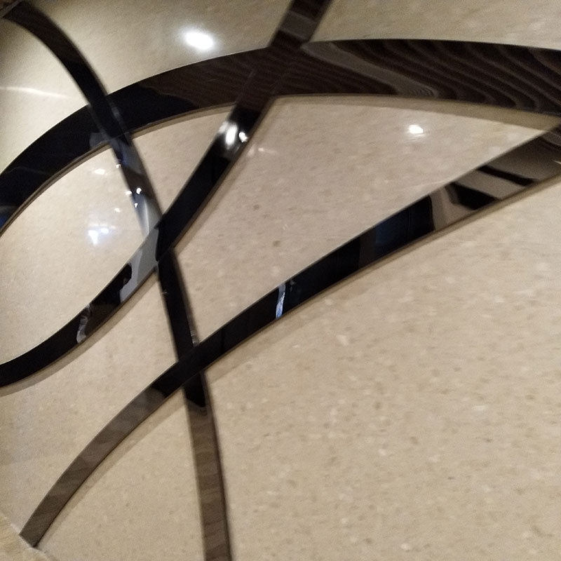 定制商场不锈钢异形墙面装饰线条圆柱门套包包边电梯门框板安装