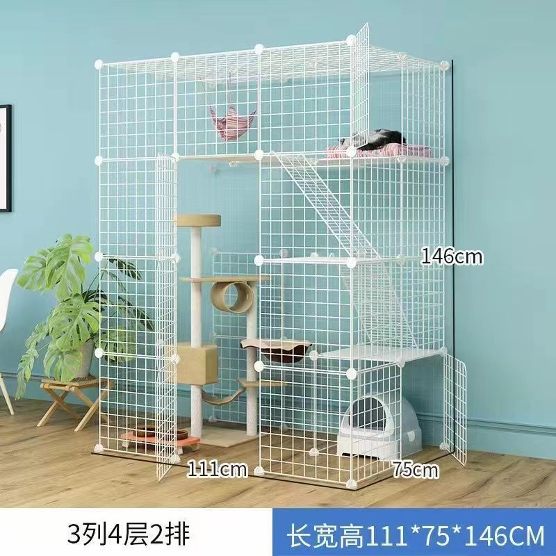 猫笼子大号家用可拼接猫爬架网格多层宠物舍猫咪用品猫别墅围栏