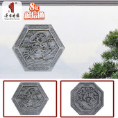 饰1.2m喜鹊登梅 仿古青砖影壁墙照壁浮雕壁画围墙装 唐语砖雕 中式