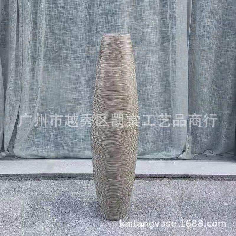 北欧风装饰玻璃钢落地花瓶酒店会所前台家居绿化工程微景观摆件