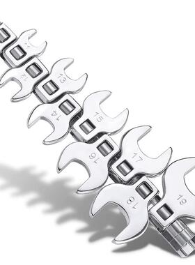 10件套3/8寸可换头活动开口头牛角扳手汽修专业工具10-19mm两用