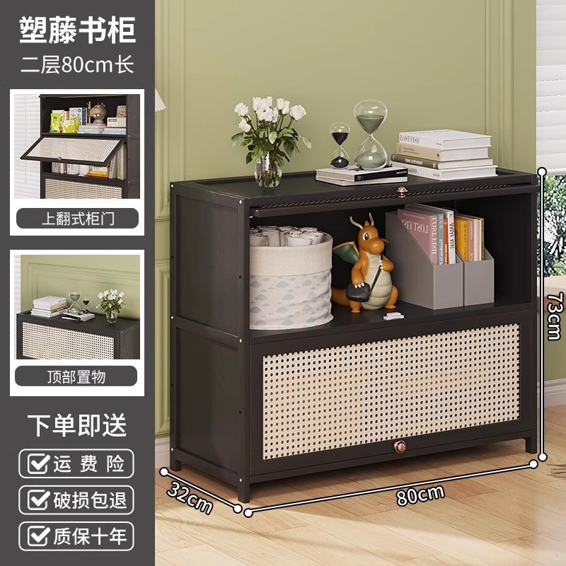 落地式书架置物架客厅靠墙多功能收纳架带门防尘书柜非实木储新品