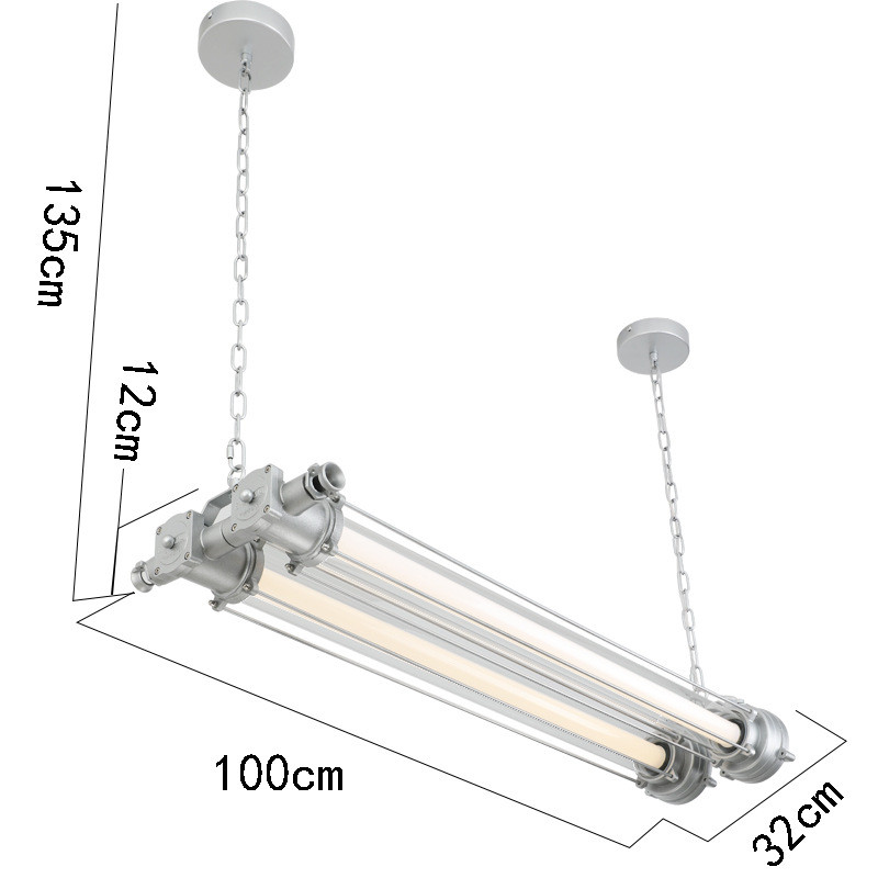 工业风铸loft吧台吊灯双管复古铝咖啡店餐厅工作室服装店长条灯具
