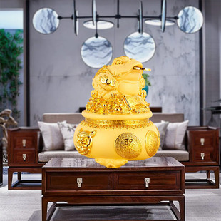 热销招财金蟾聚宝盆摆件存钱罐三足实用店铺装饰品大气开业送礼金