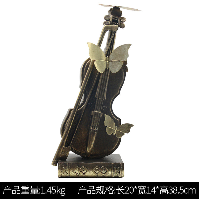 小提琴摆件蝴蝶树脂乐器工艺品客厅办公室酒柜玄关音乐厅桌面摆设