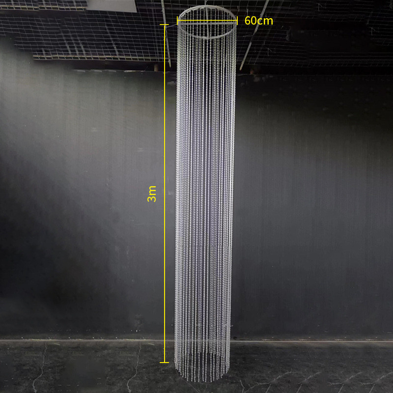 婚庆亚克力水晶珠帘吊顶酒店宴会厅成品装饰路引线帘舞台背景圆环