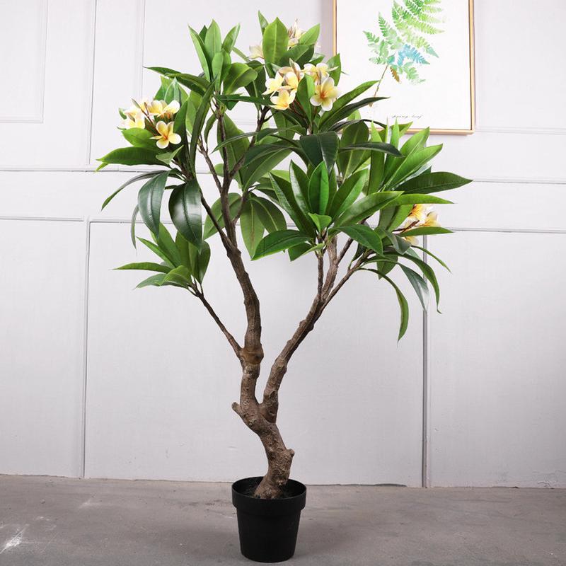 仿真鸡蛋花树大型庭院造景假树批发民宿植物盆栽摆设摆件花树装饰