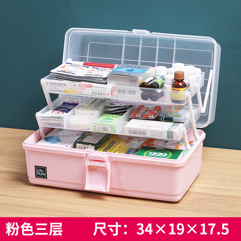444z家用美术工具箱手提小学生画画多层折叠储物箱批发美甲透明塑