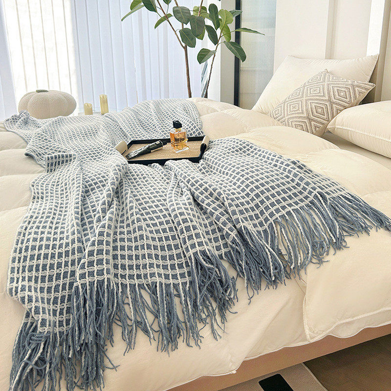 沙发毯针织秋冬午睡办公室披肩斗篷毯子单人学生午休毯床尾巾简约