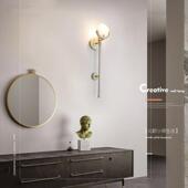 北欧床头壁灯简约长杆壁灯后现代别墅客厅背景墙个性 卧室书房云石