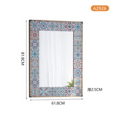 摩洛哥浮雕彩绘镜子民宿创意方法式 复古壁挂穿衣镜宫廷风浴室镜镜