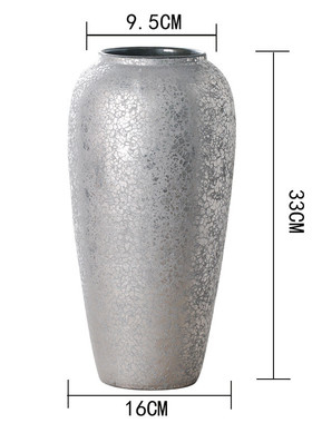 北欧轻奢银色花瓶现代简约INS创意干花插花器客厅餐厅摆件装饰品
