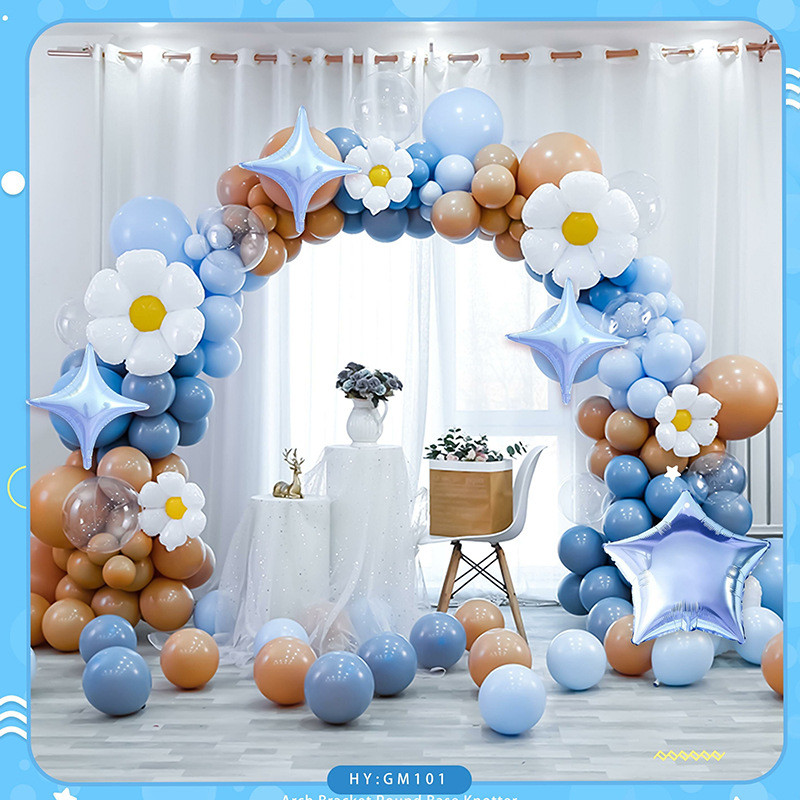 立柱拱门气球带支架婚礼开业背景装饰气球套装乳胶色马卡充气气球