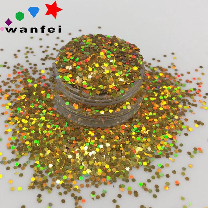 六边形金葱粉七彩镭射闪光粉美边线闪亮金片金0.1mm多规格可选