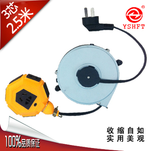 旭晟3芯自动收缩卷线盘绕线盘带八位电线排插电源线收线器W373498