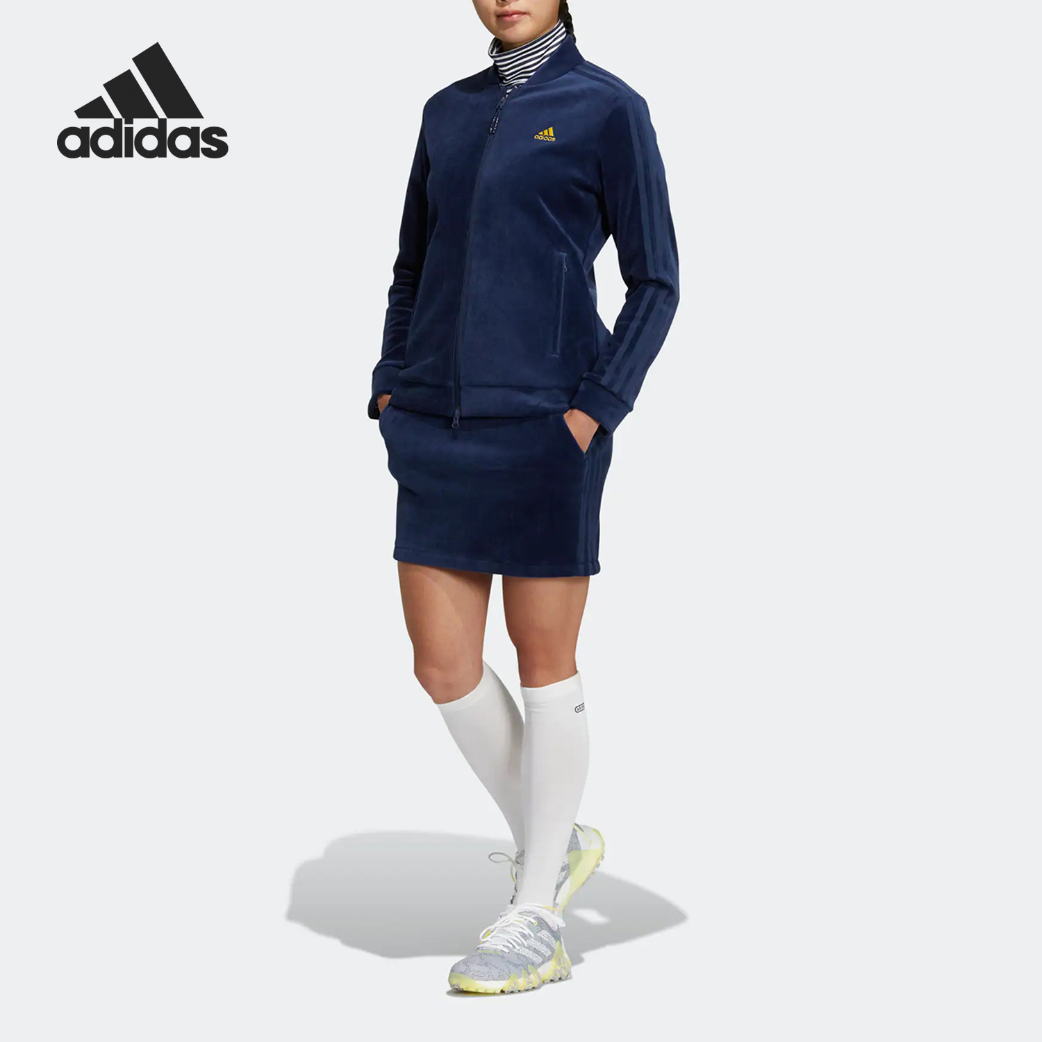 Adidas/阿迪达斯正品新款女子高尔夫运动透气外套短裙套装 HG8262