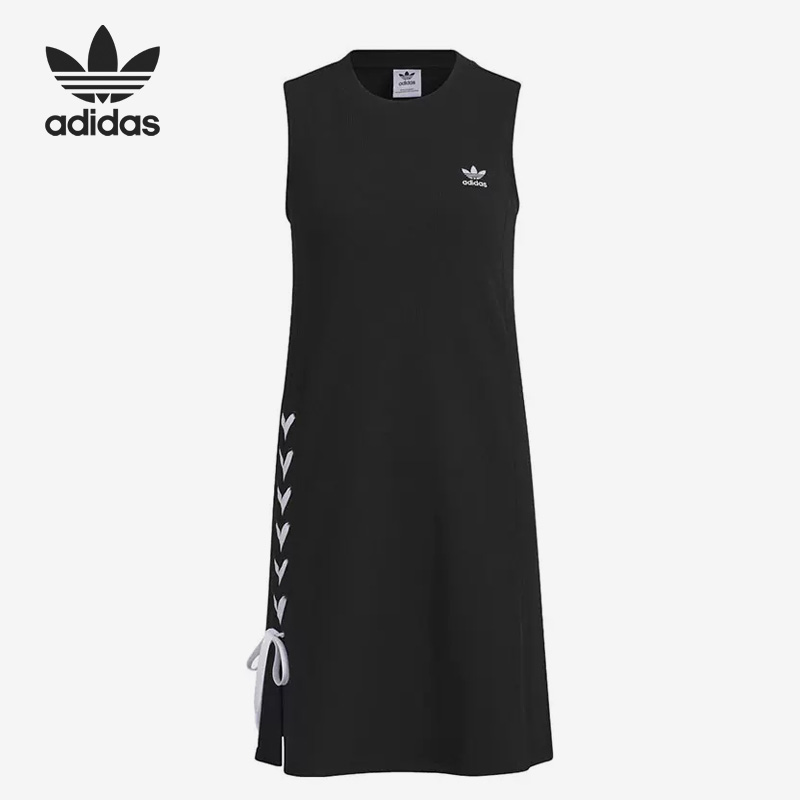 Adidas/阿迪达斯正品三叶草女子运动绑带潮流休闲连衣裙IP2193