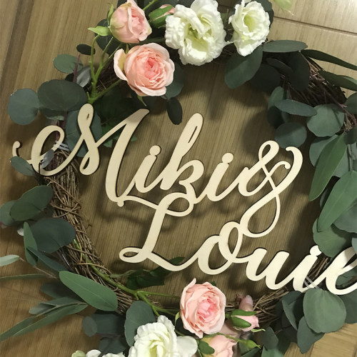 名字英文挂牌木质拱门七夕装饰品