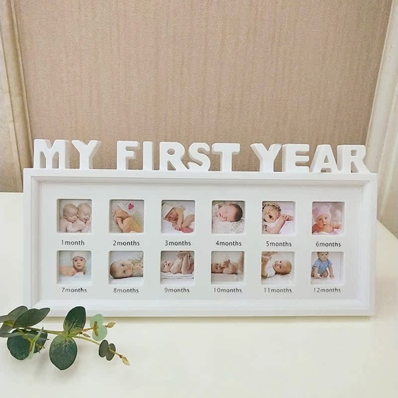宝宝生日森系装饰布置儿童摆台一周岁创意派对礼物成长纪念相框册