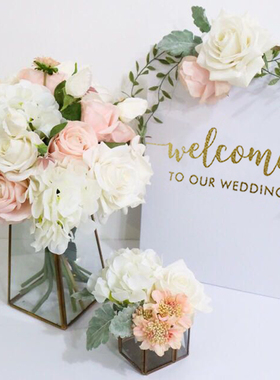 2021新款路引welcome to our wedding金色婚礼迎宾牌签到牌装饰板