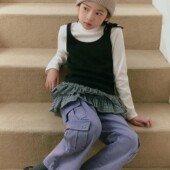 110 子 裤 155韩系高端女童白色磨毛拼接黑背心假两件长袖 上衣