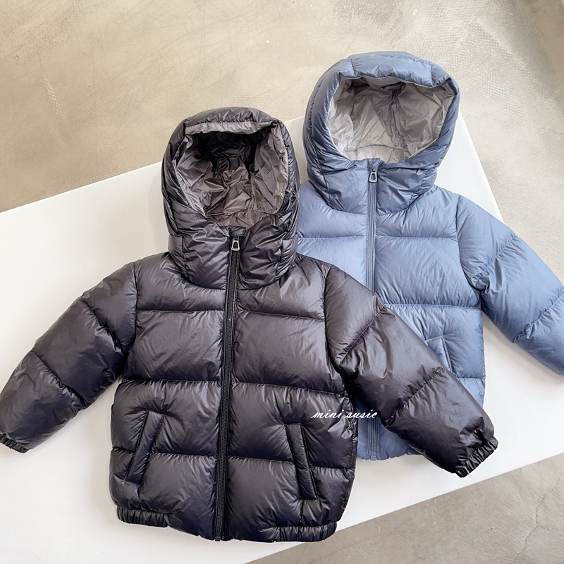 男女童简约实穿连帽面包羽绒服